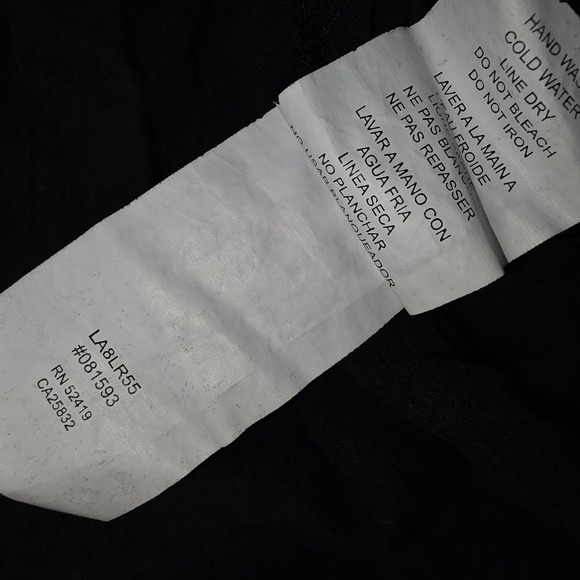 La Blanca Black Crochet Lace Trim V Neck Beach Cover Up Tunic Dress XL - Picture 10 of 11